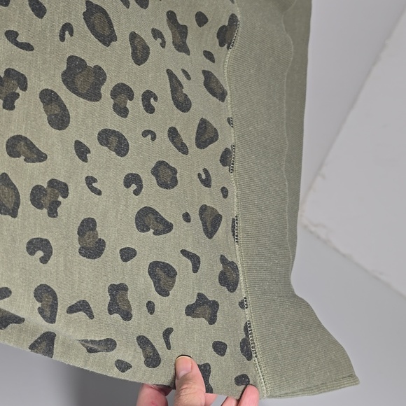 {Sonoma} Women's Olive and Black Leopard Print Swearshirt - Size XXL - Picture 10 of 11